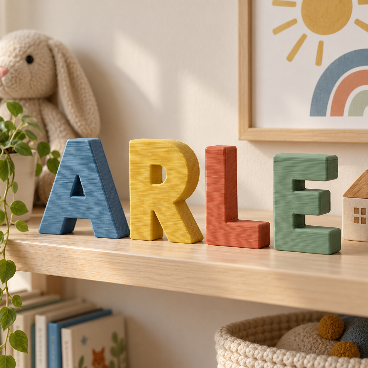 Lettere decorative stampate in 3D per camerette